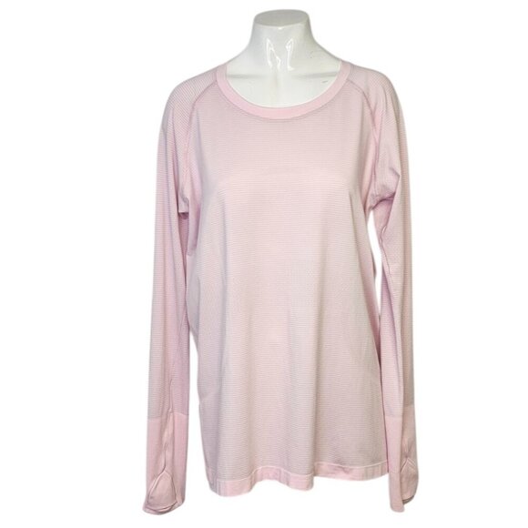 Lululemon Womens Swiftly Tech Long Sleeve 2.0 Pink, Thumbholes, Light, Size 14 - Picture 1 of 9